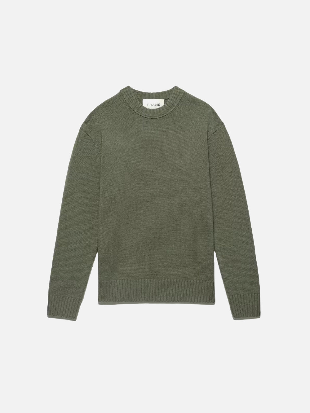 The Cashmere Crewneck Sweater -- Khaki Green