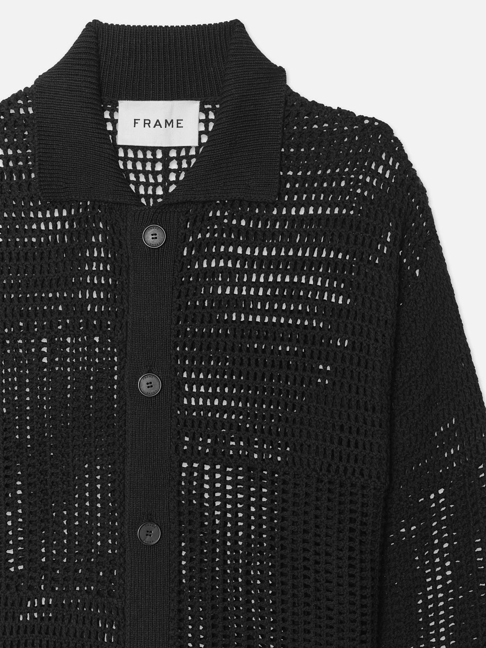 Tonal Crochet Sweater -- Black