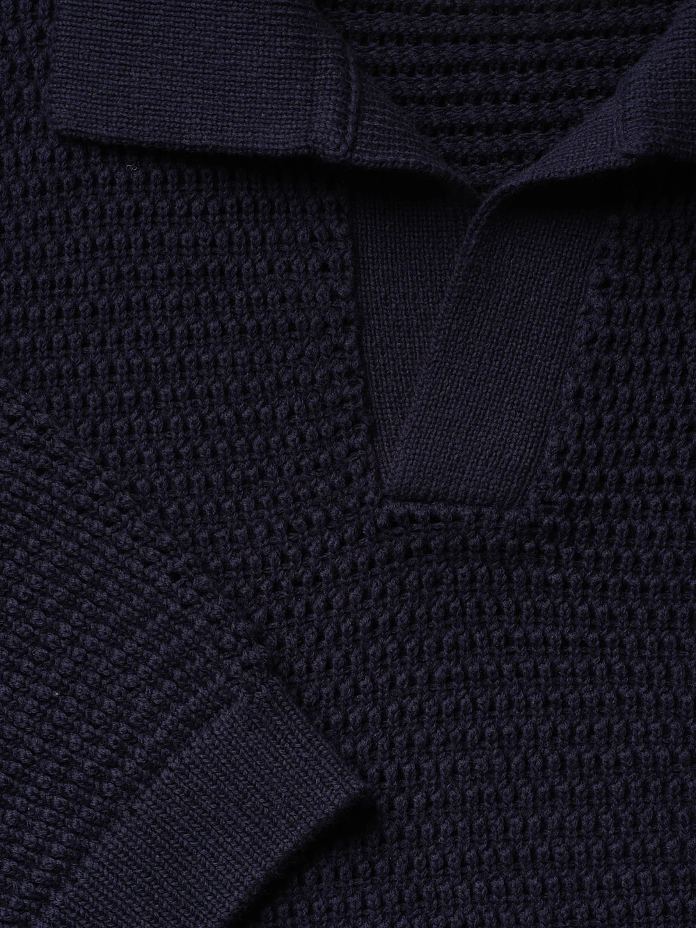Short Sleeve Sweater Polo -- Navy