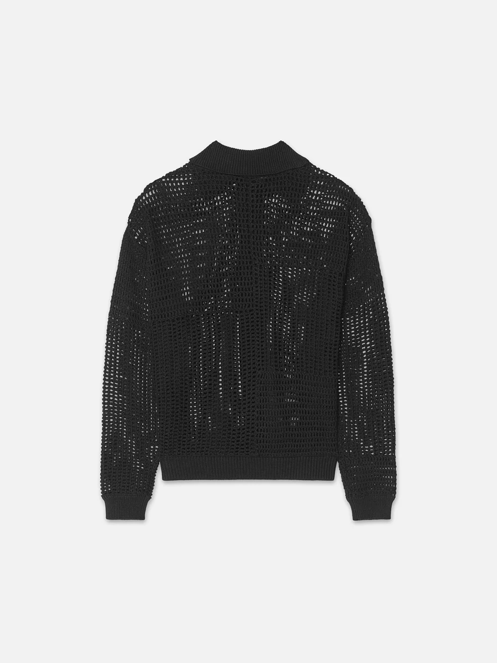 Tonal Crochet Sweater -- Black