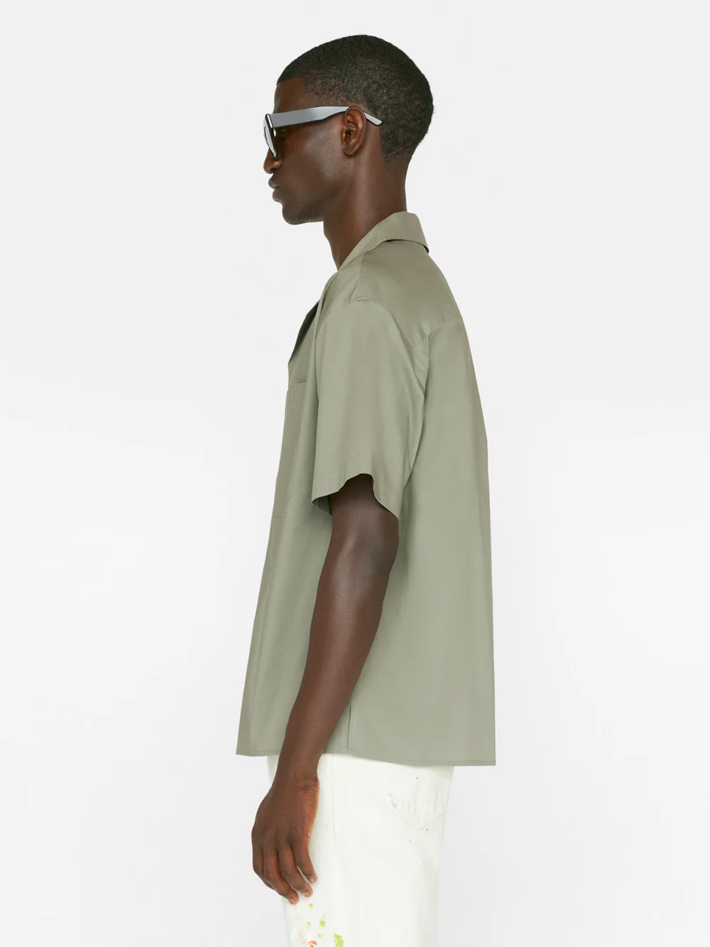 Soft Cotton Camp Collar Shirt -- Desert Sage