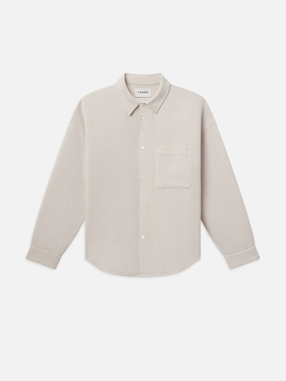 Waffle Textured Shirt -- Off White