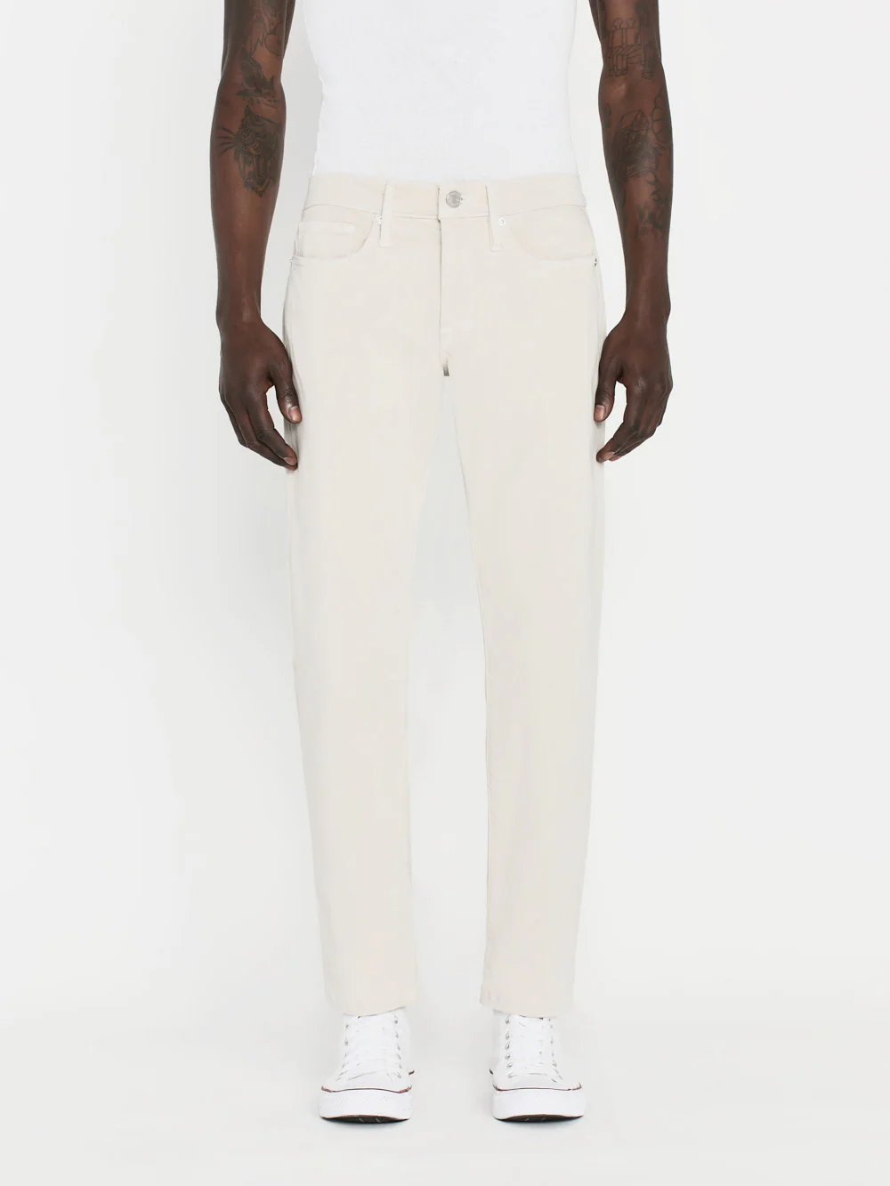 L'Homme Slim Brushed Twill -- Milk Beige