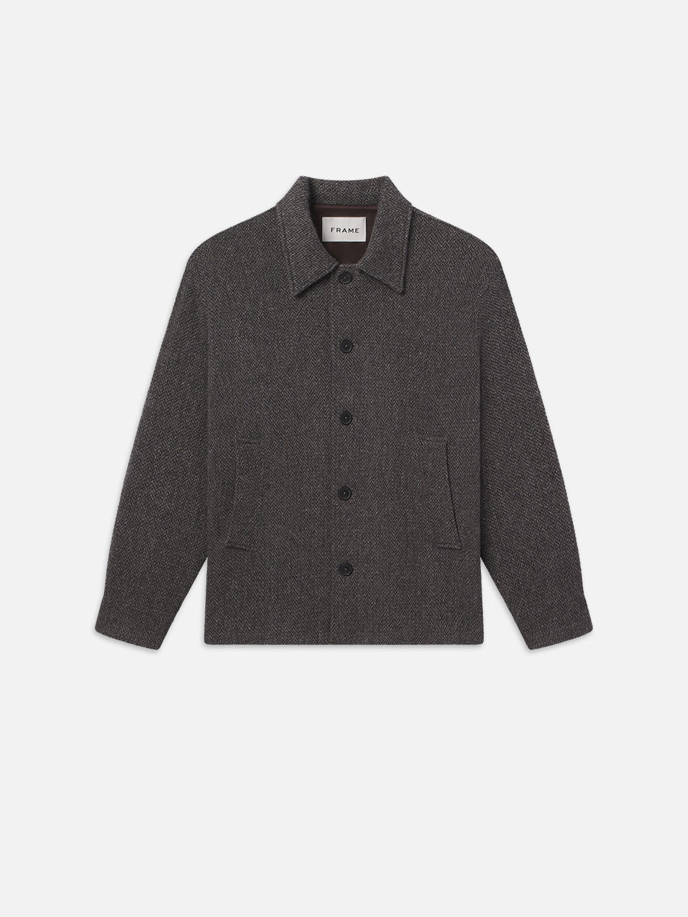 Tweed Shirt Jacket -- Heather Brown