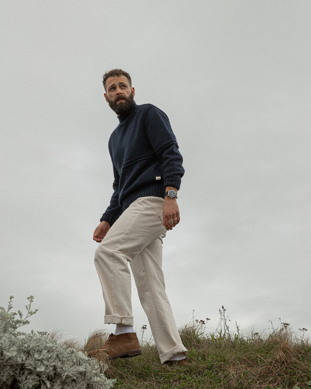 Birling Mock Neck Knit - Navy