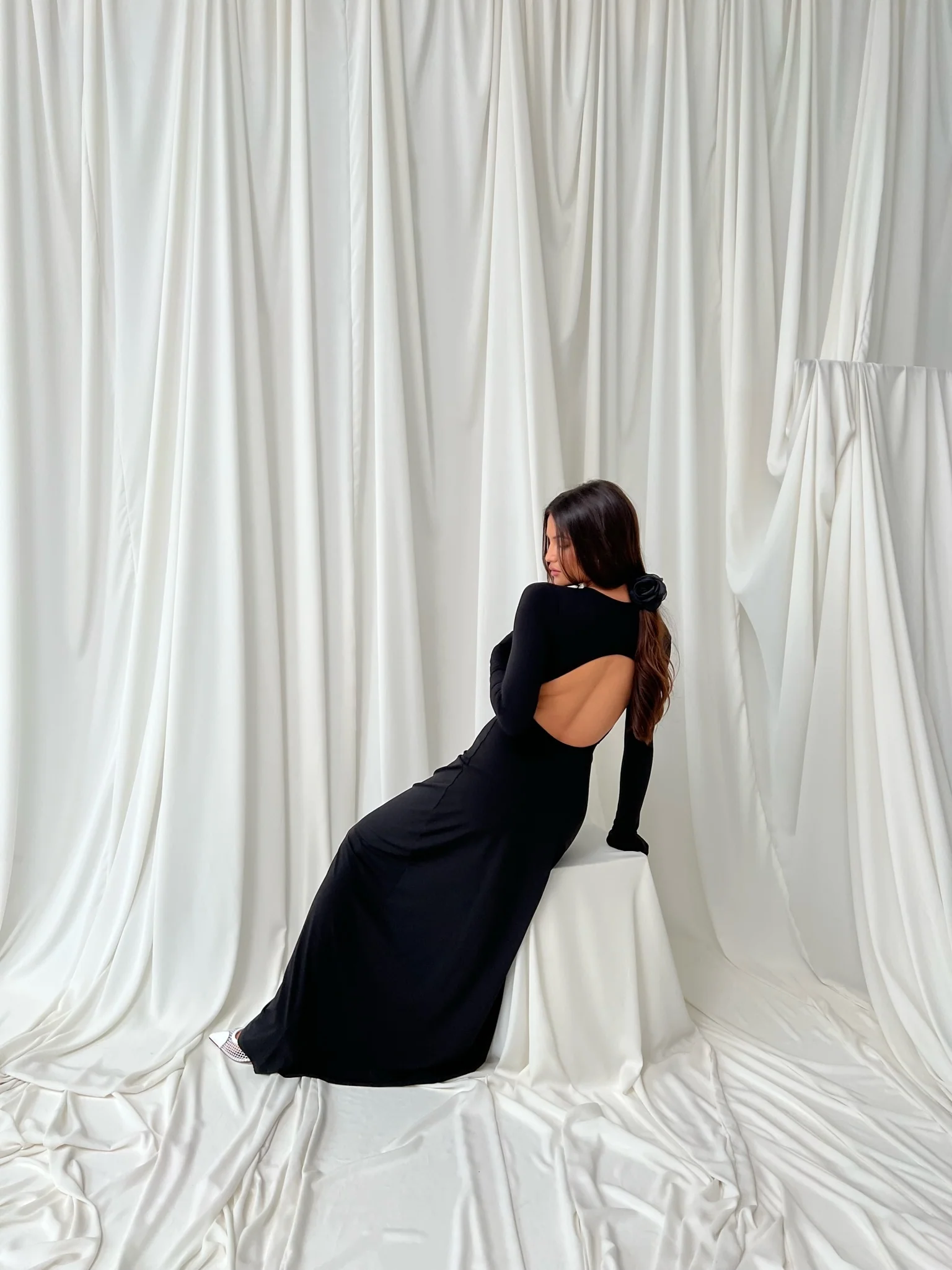 Open Back Midi Dress