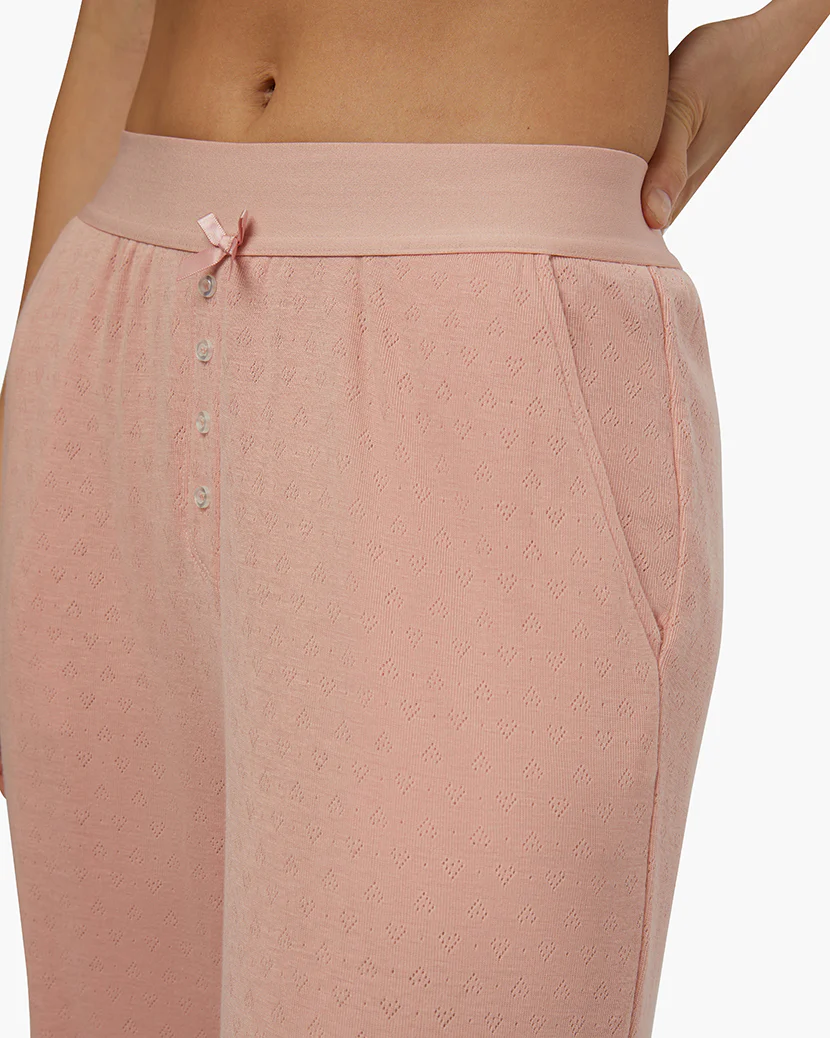 Pointelle Wide Leg Pant