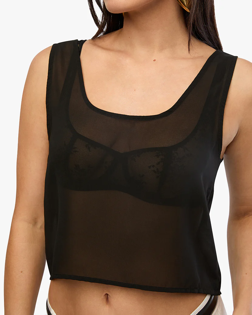 Square Neck Chiffon Tank