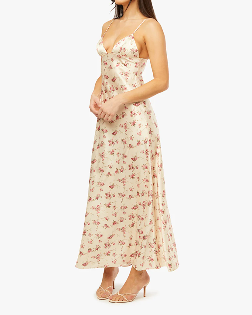 V Front Midi Dress