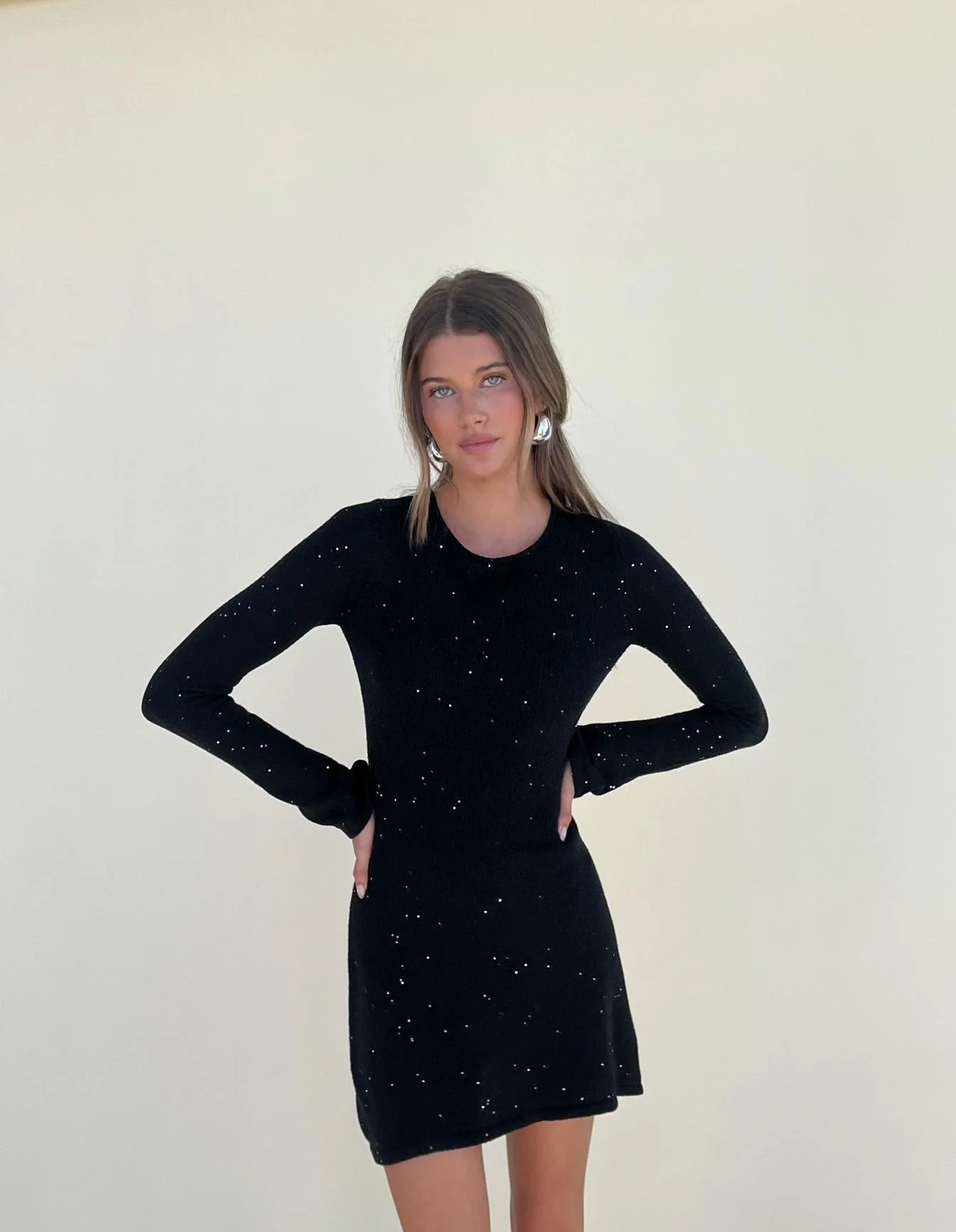 Open Back Knit Mini Dress