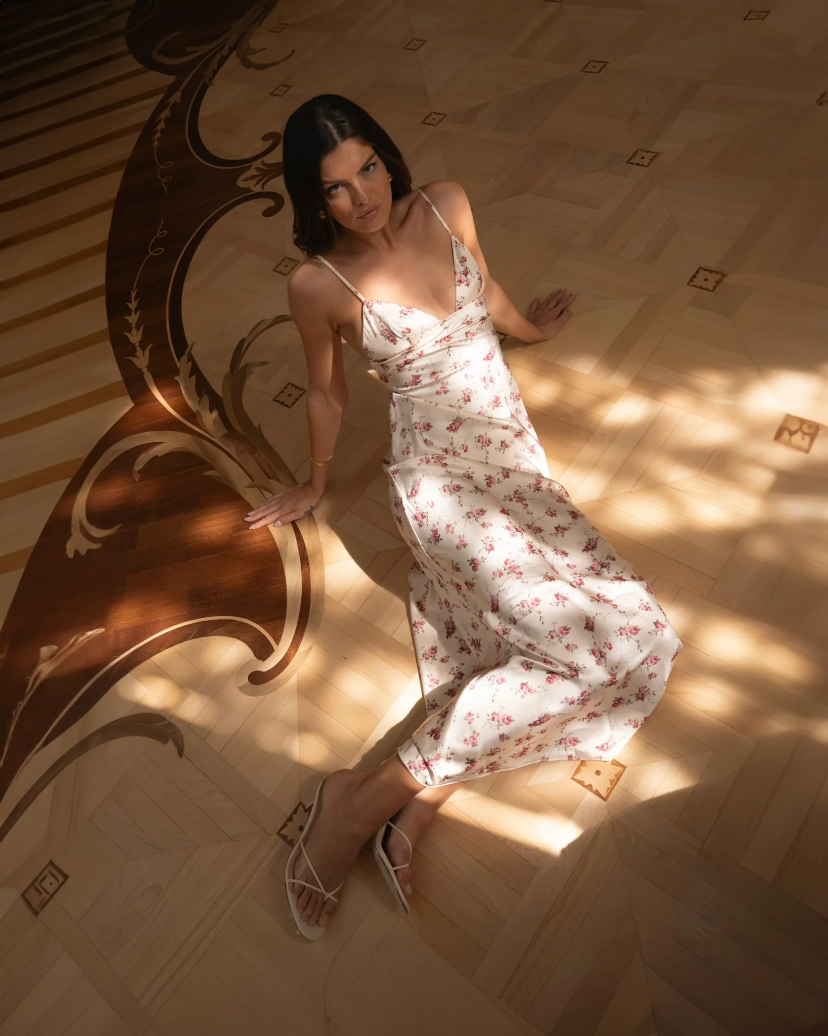V Front Midi Dress