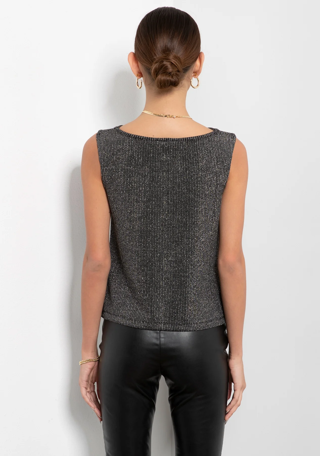 Gigi Metallic Rib Top