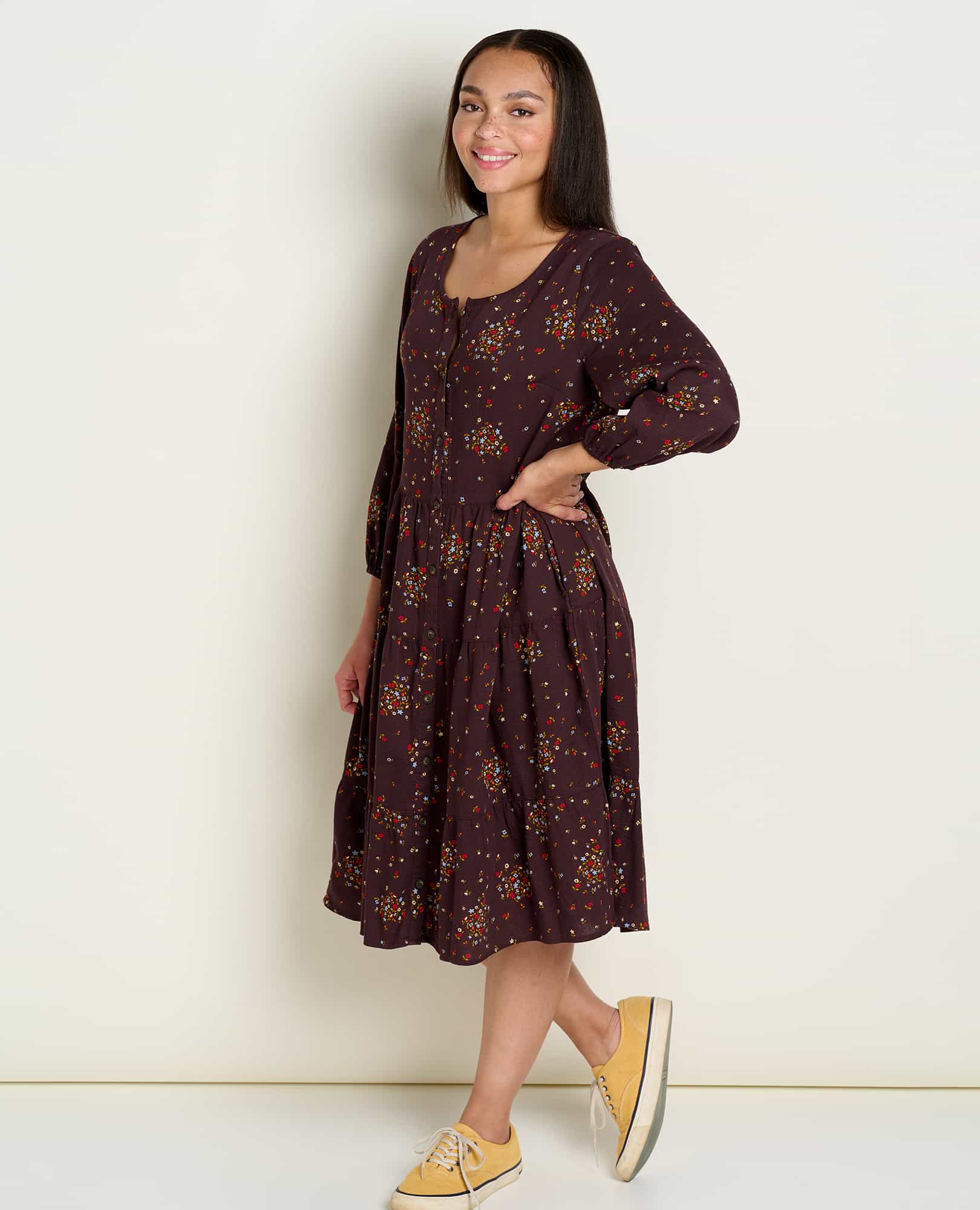 Manzana Tiered Long Sleeve Dress
