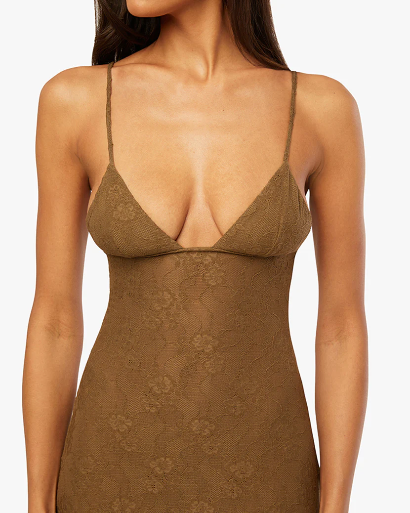 V Front Midi Dress