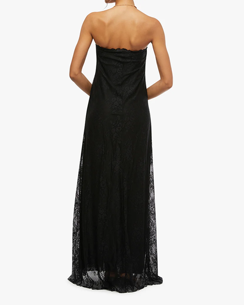 Strapless Lace Maxi Dress