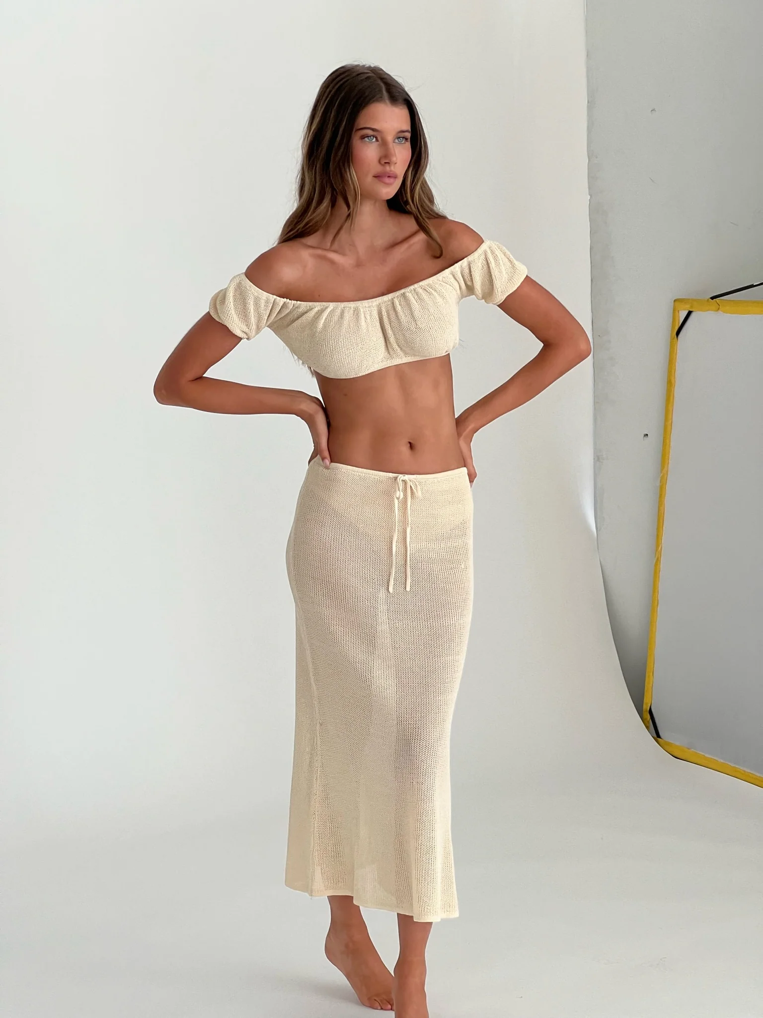 Crochet Puff Sleeve Scrunchie Top