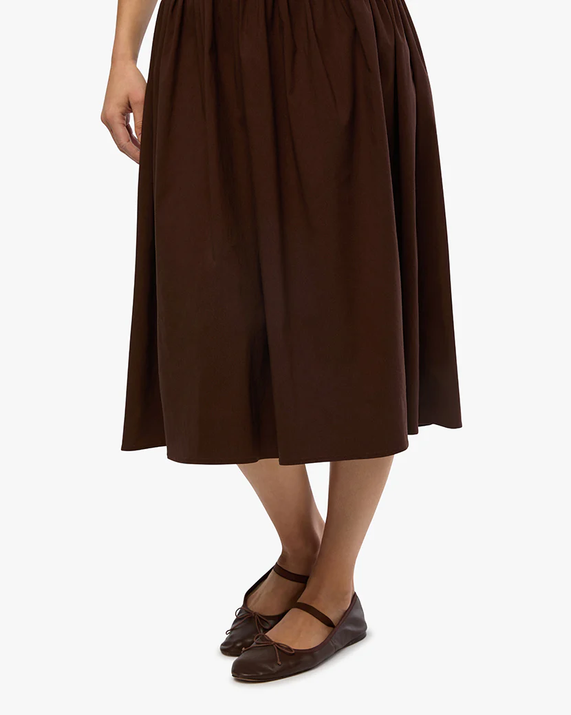 Smocked Drop Waist Midi Dress