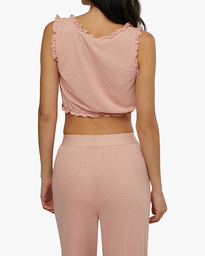 Pointelle Ruffle Tank