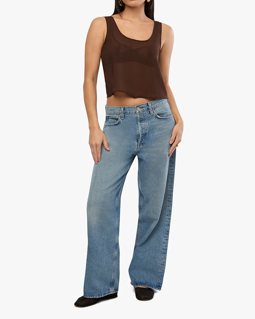 Square Neck Chiffon Tank