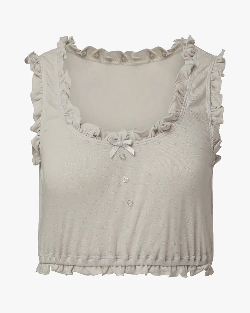 Pointelle Ruffle Tank