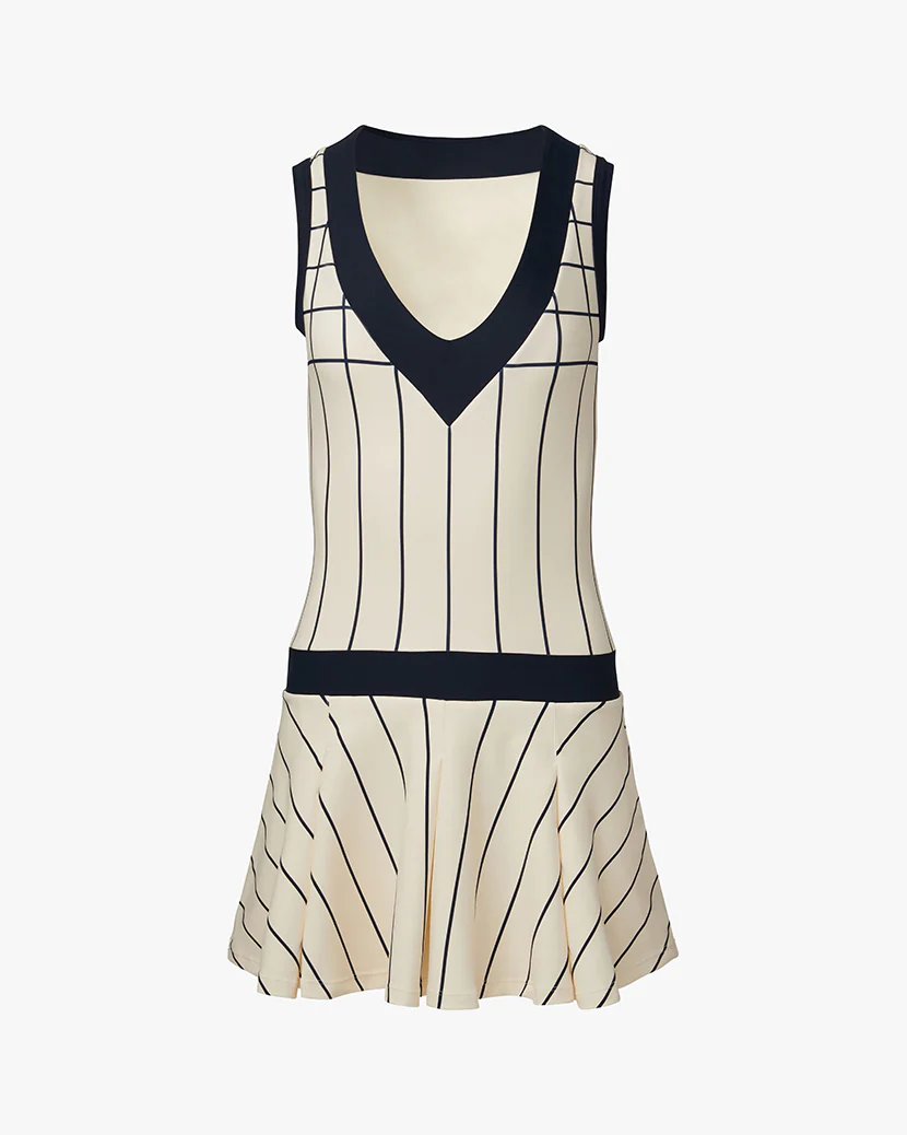 V-neck Pleated Dress