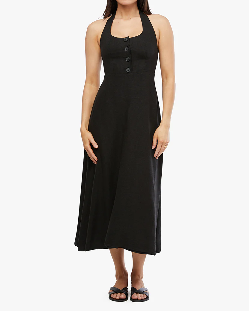 Button Front Maxi Dress