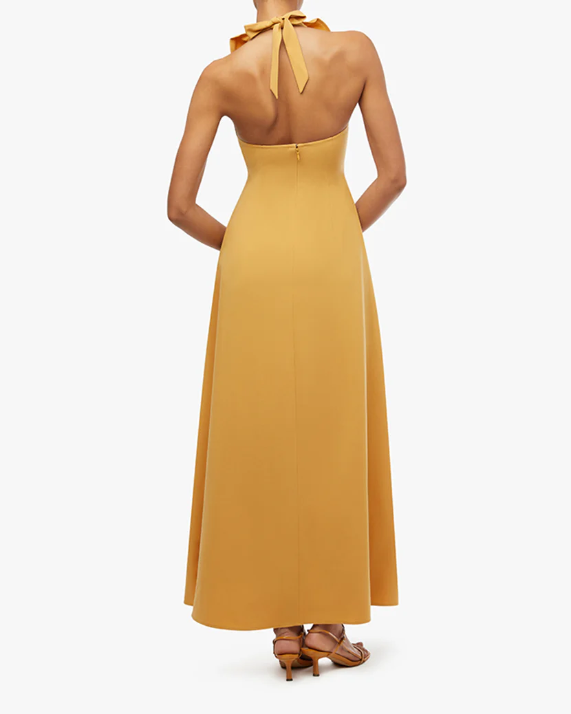 Ruffle Halter Midi Dress