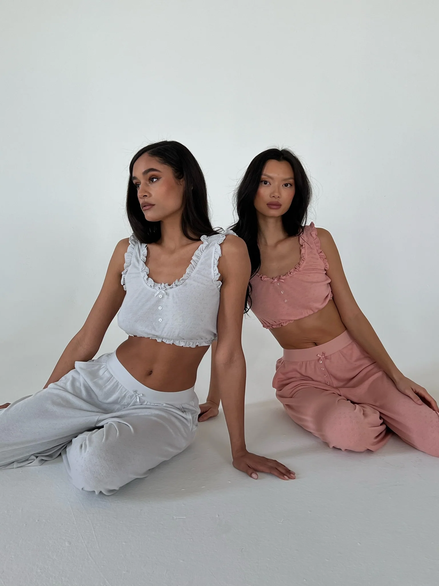 Pointelle Wide Leg Pant