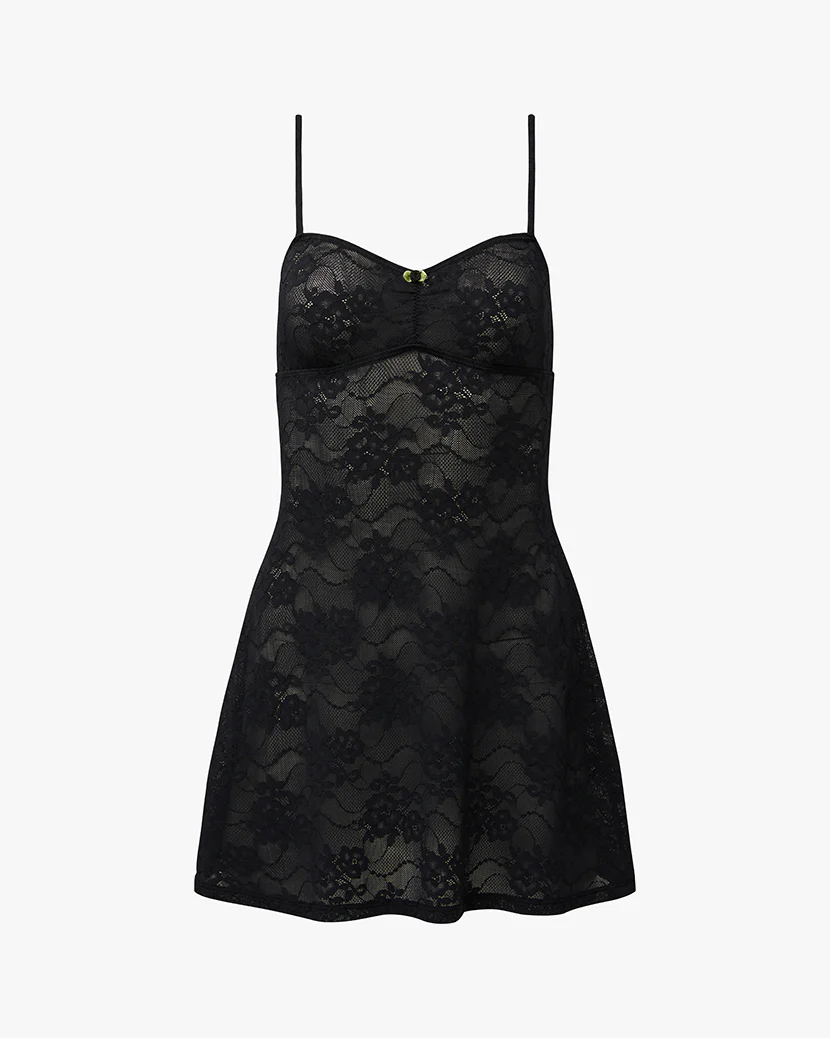 Lace Rosette Mini Dress