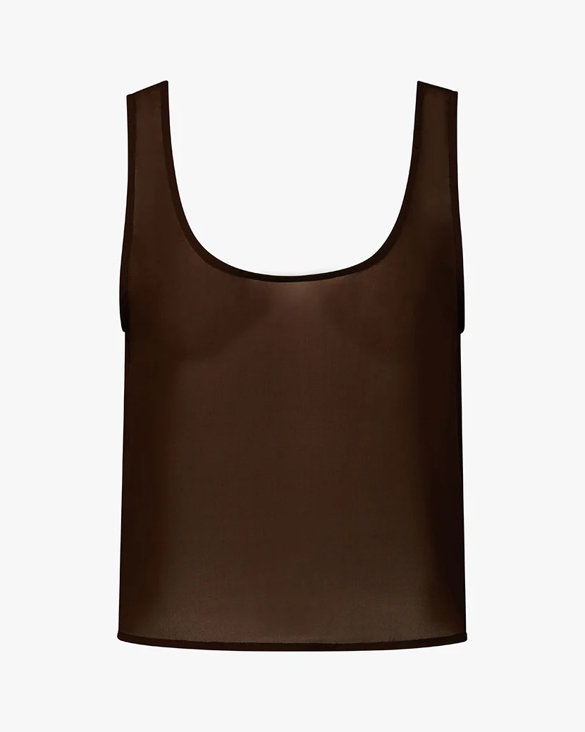 Square Neck Chiffon Tank