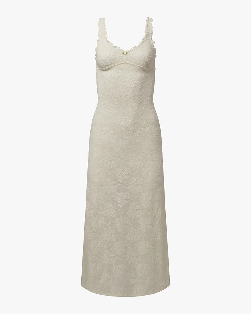 Lace Rosette Midi Dress