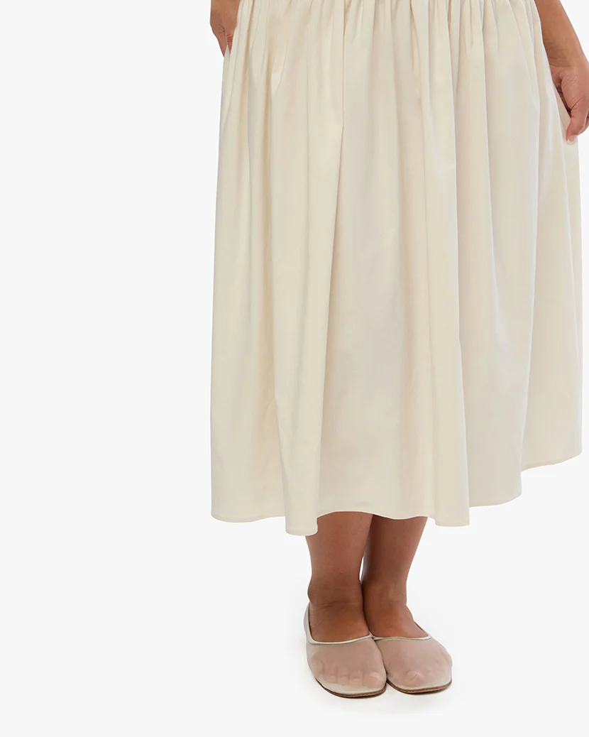 Smocked Drop Waist Midi Dress