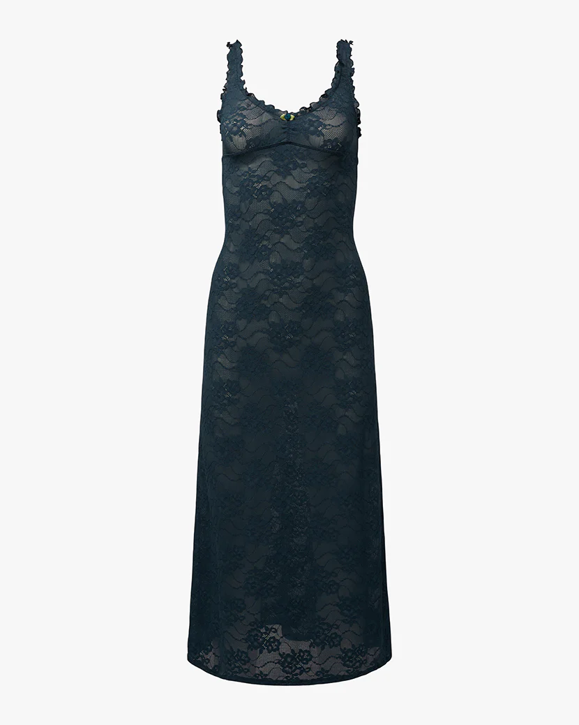 Lace Rosette Midi Dress