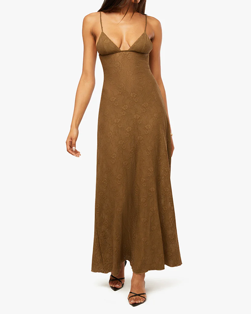 V Front Midi Dress