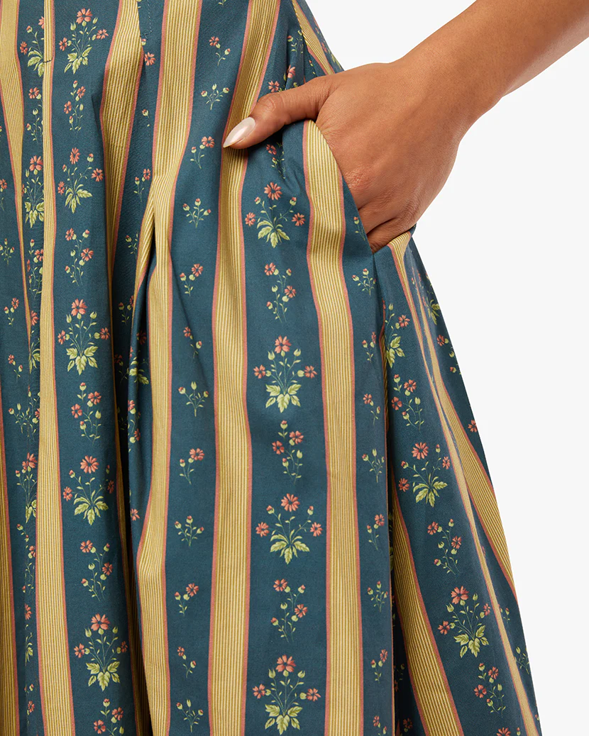 Corset Pleated Midi Dress