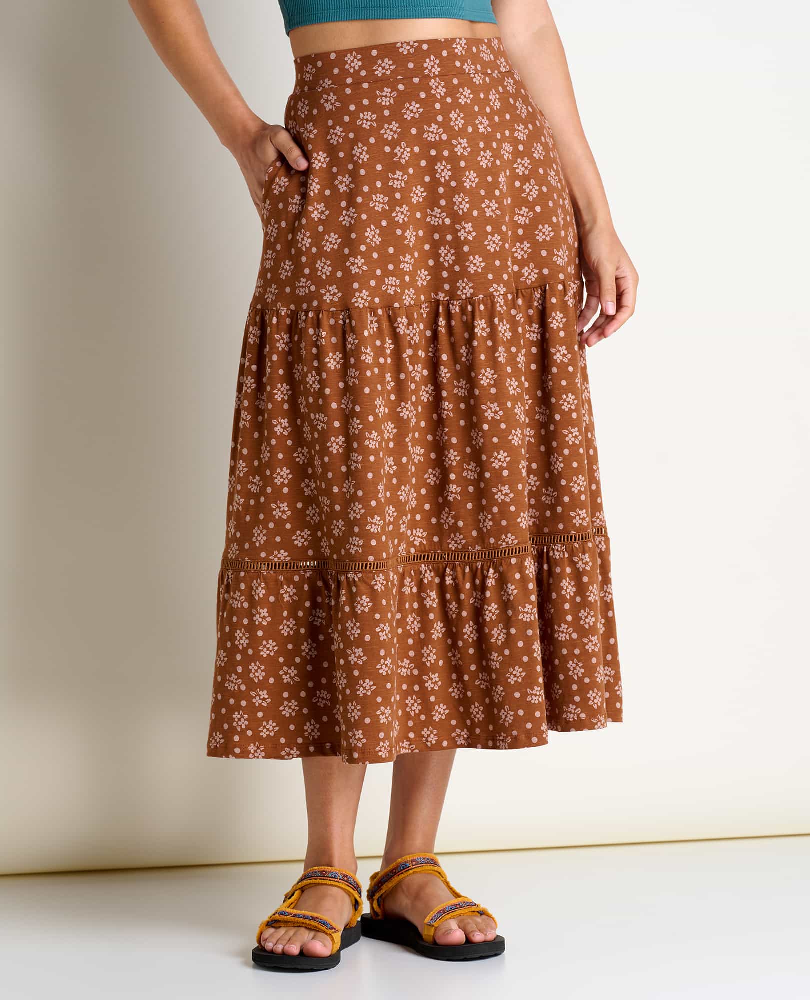 Marigold Tiered Midi Skirt