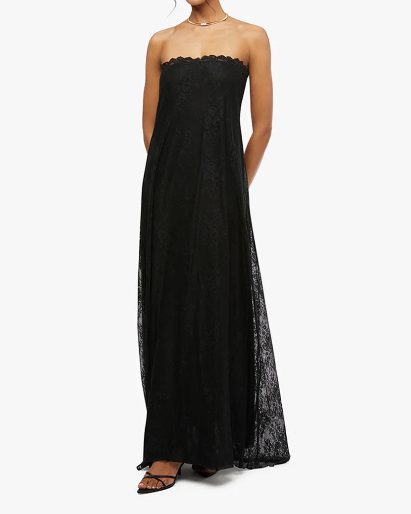 Strapless Lace Maxi Dress