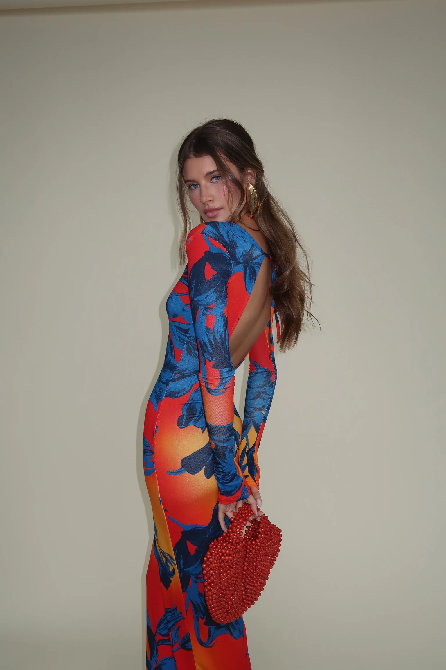 Open Back Knit Maxi Dress