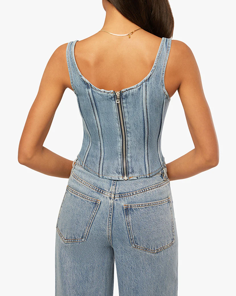 Denim Scoop Corset