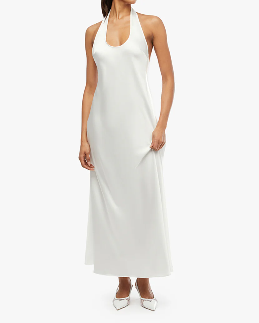 Halter Scoop Midi Dress
