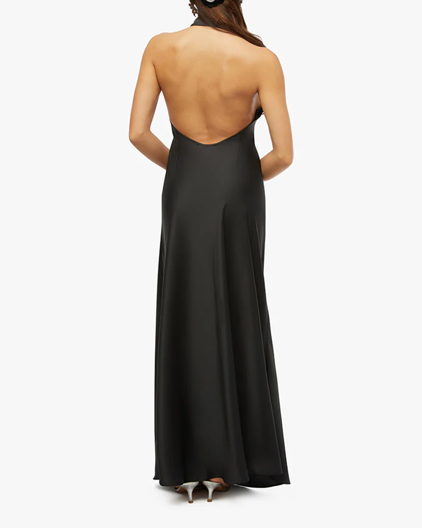 Halter Scoop Midi Dress