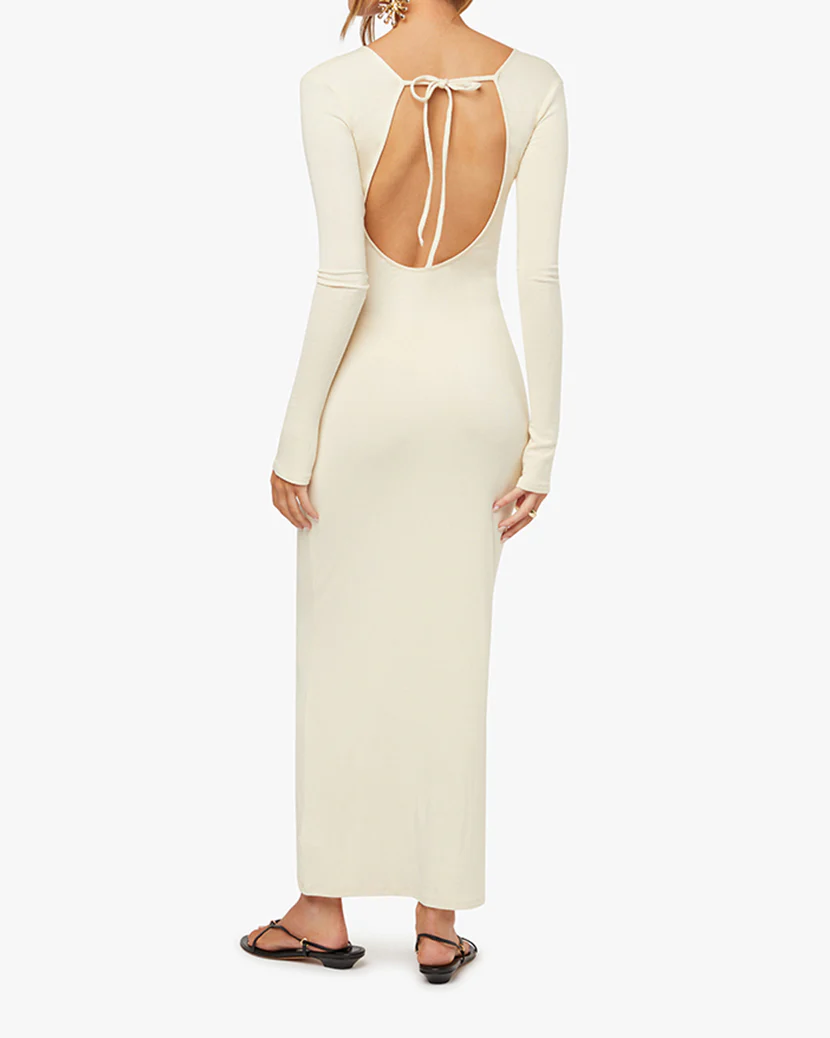 Open Back Knit Maxi Dress