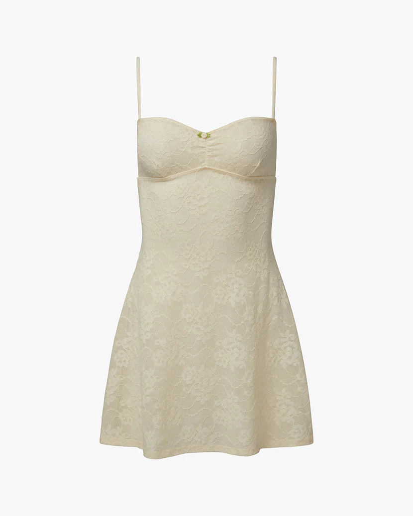 Lace Rosette Mini Dress