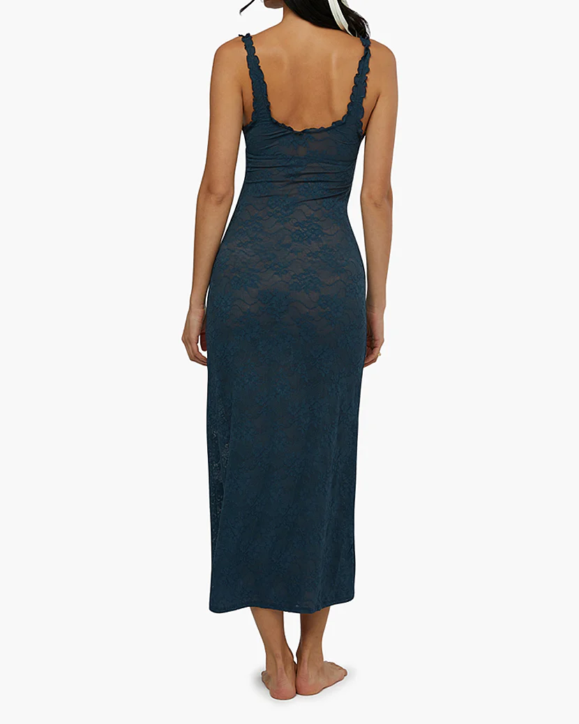 Lace Rosette Midi Dress
