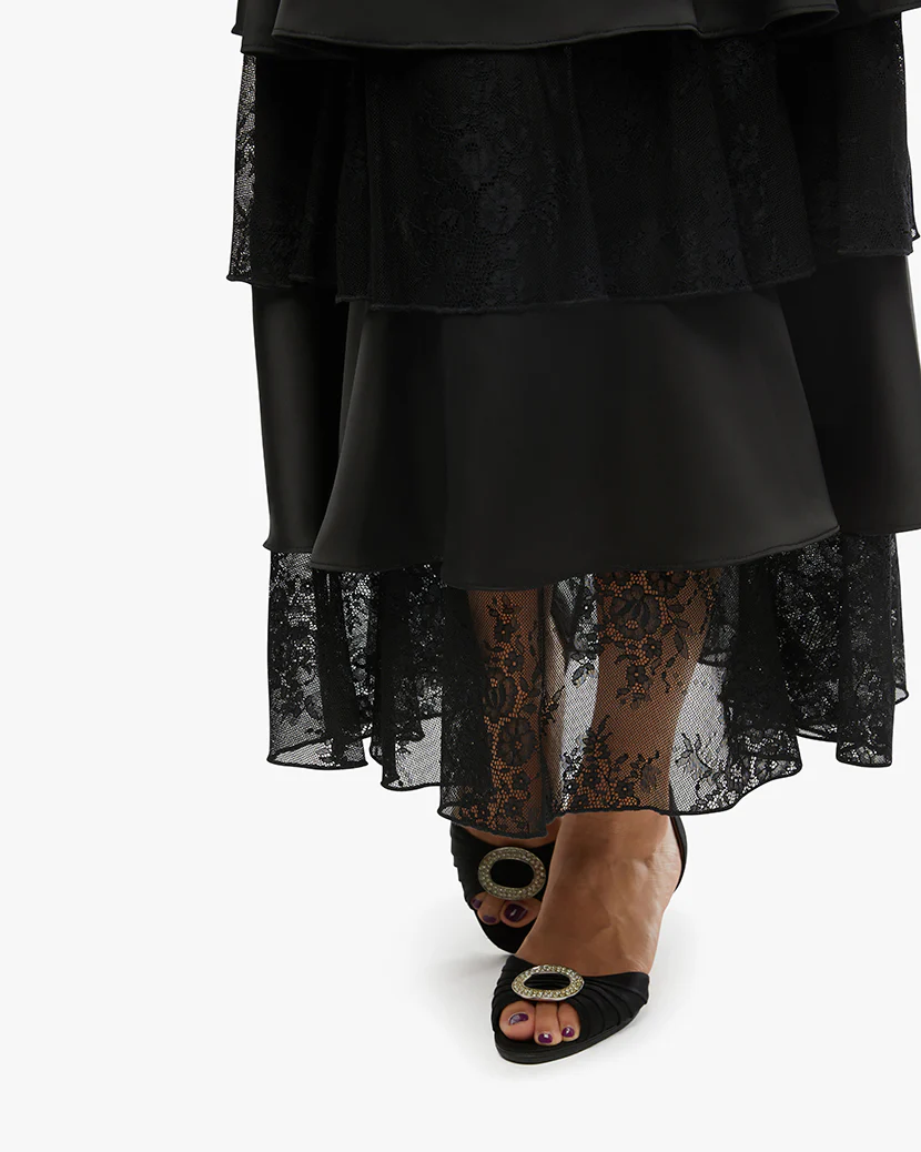 Tiered Lace Midi Dress