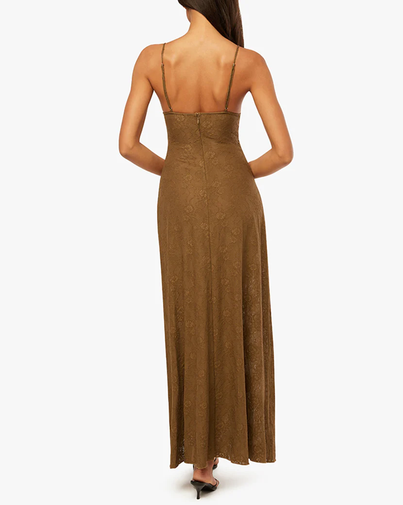 V Front Midi Dress