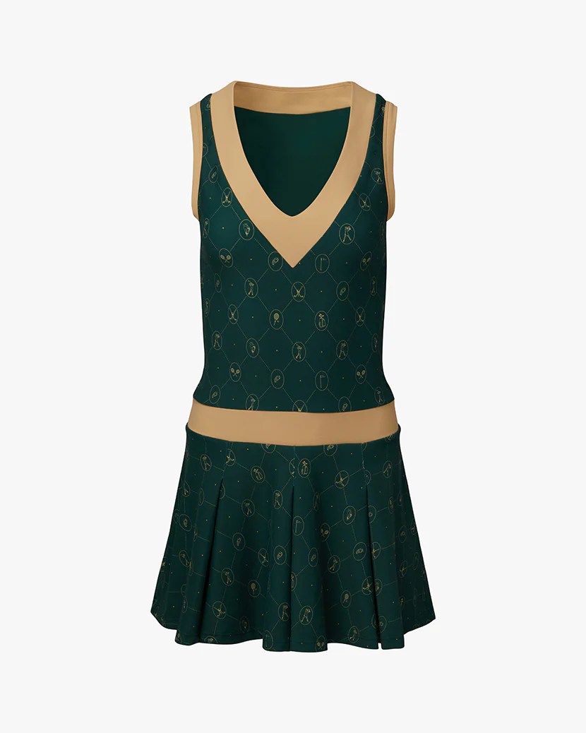 V-neck Pleated Dress