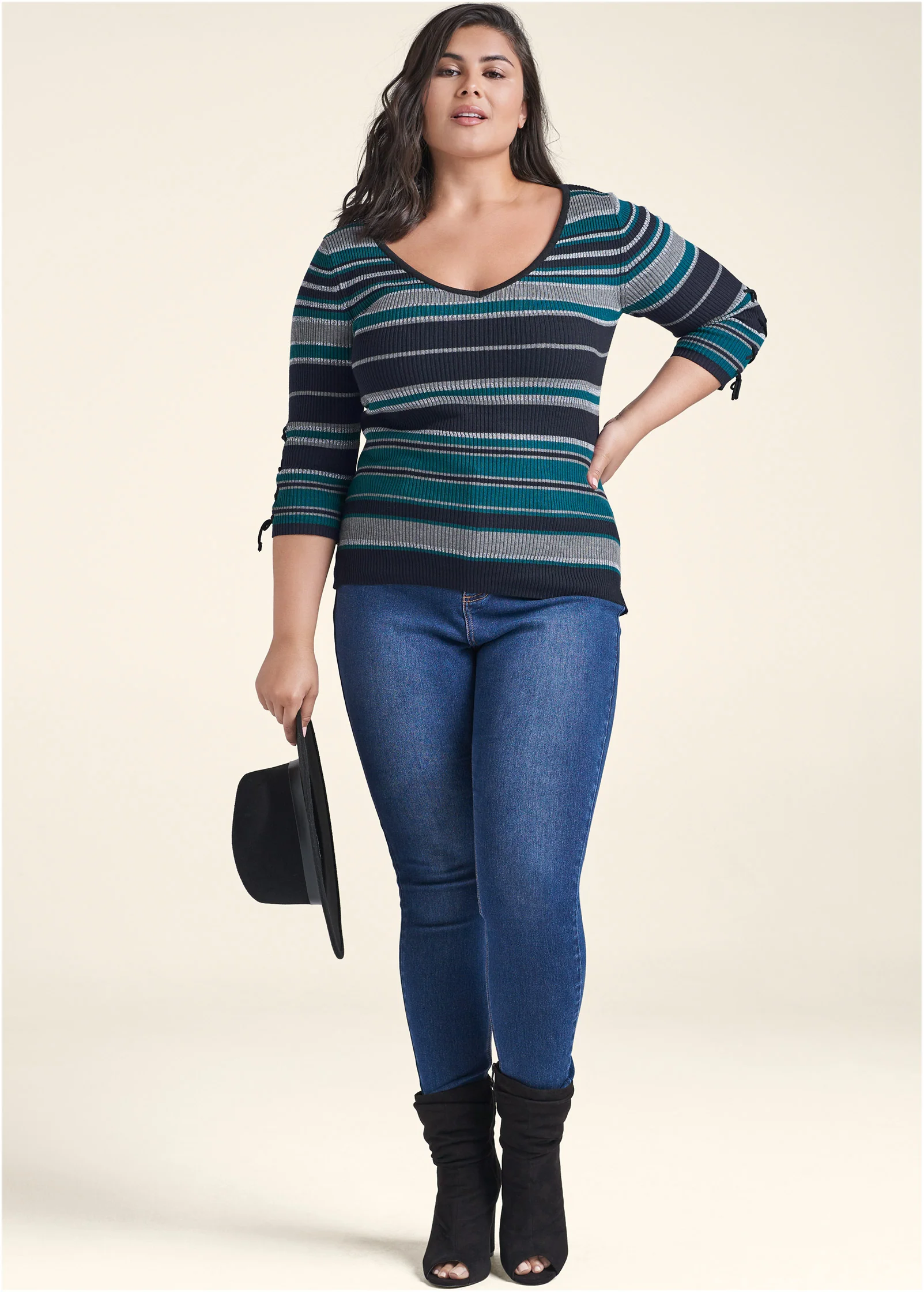 Striped sweater - Black Multi