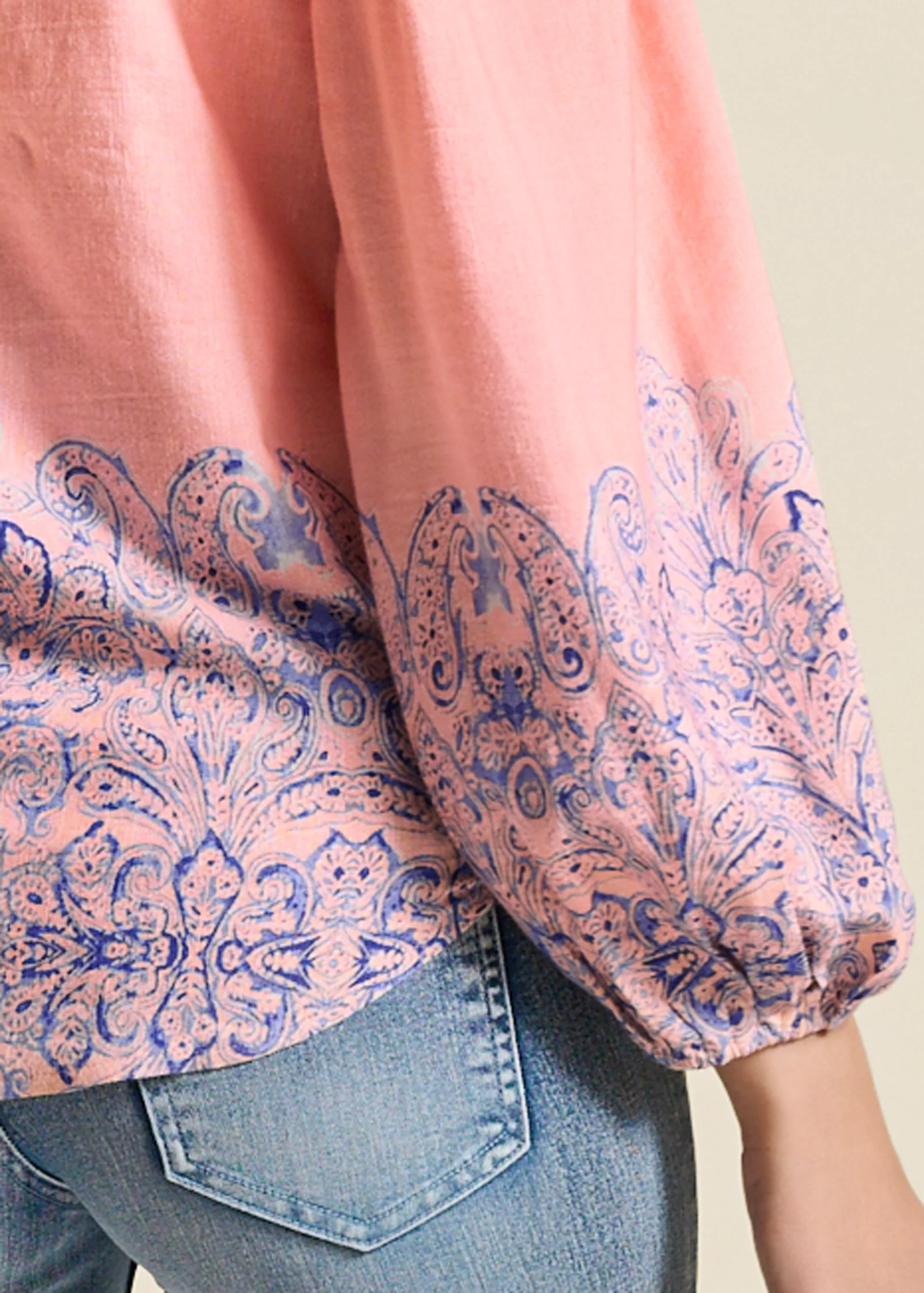 Ombre linen top - Blush Multi