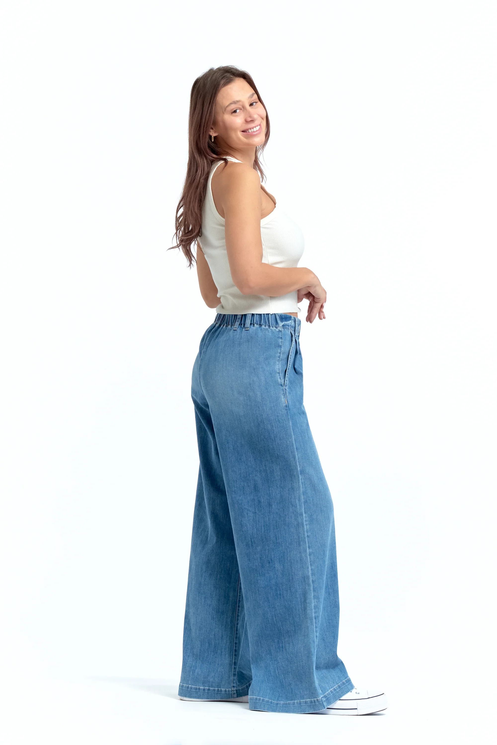 Chambray Wide Leg in Tilt